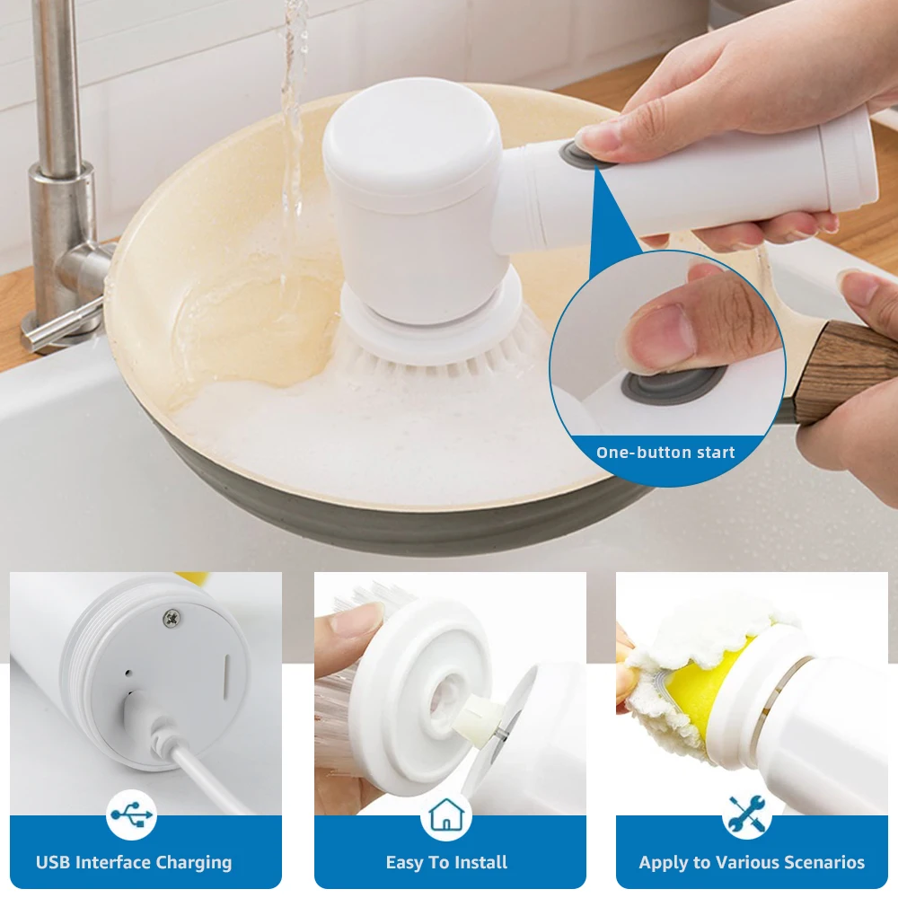 GlowClean™, Cepillo Eléctrico para baño y cocina